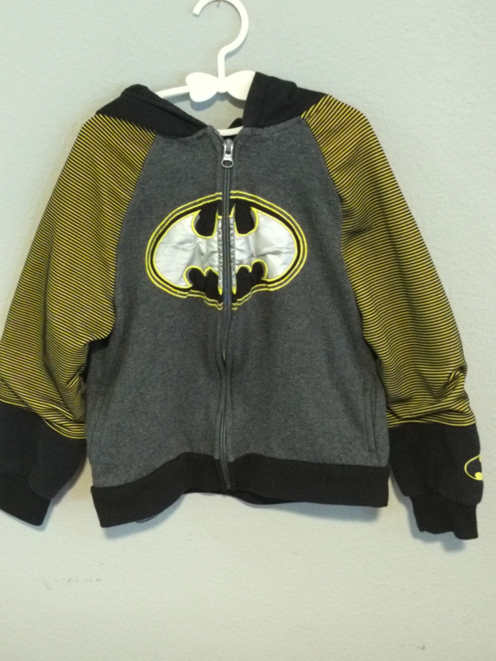 Batman Hooded Jacket with Black and Yellow Logo